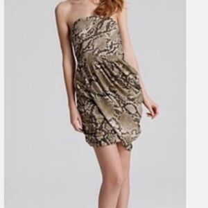 Michael Kors Gorgeous Strapless Snake Print Dress